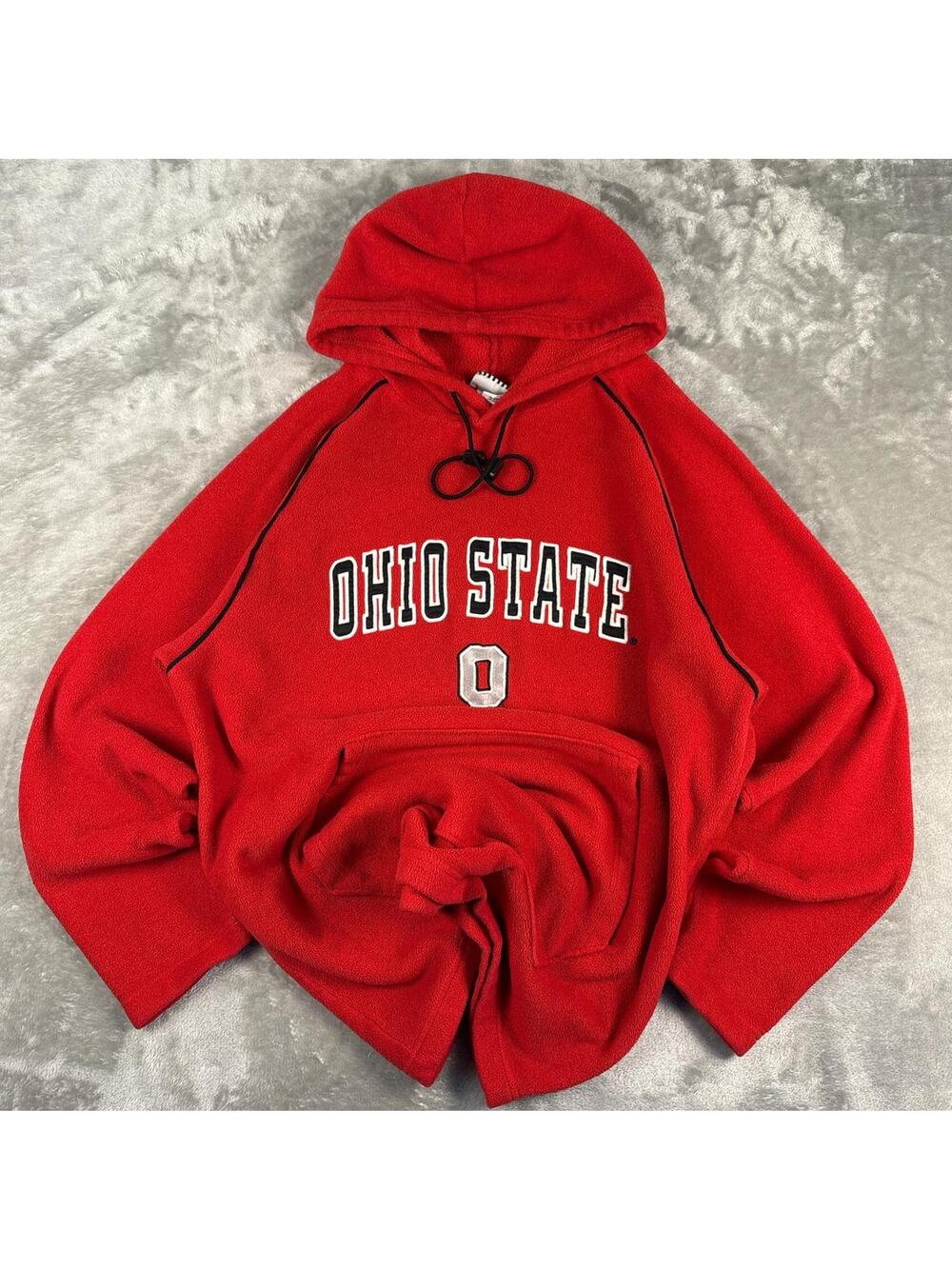 VTG Y2K Ohio State Buckeyes Hoodie Foot Locker Sz L Red Embroidered Sweatshirt